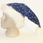 синяя новогодняя шапка